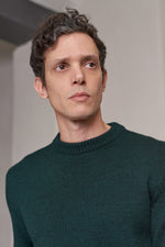Lade das Bild in den Galerie-Viewer, About Companions Merinowolle Pullover Morten in melange racing green
