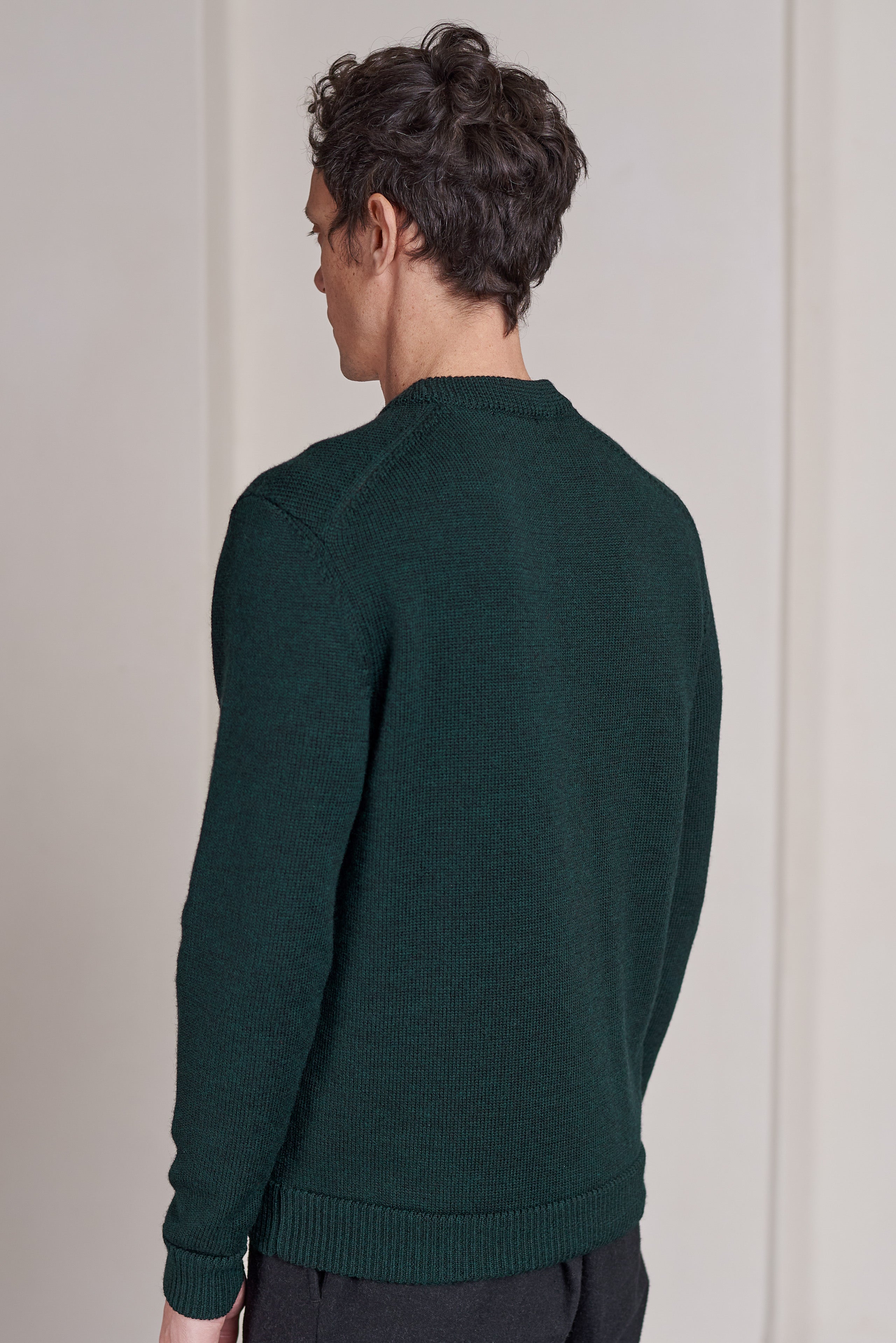 About Companions Merinowolle Pullover Morten in melange racing green