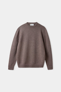 About Companions Merinowolle Pullover Morten in melange taupe