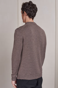 About Companions Merinowolle Pullover Morten in melange taupe