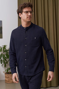 ABOUT COMPANIONS NATHAN shirt eco flannel - Deep sea flannel