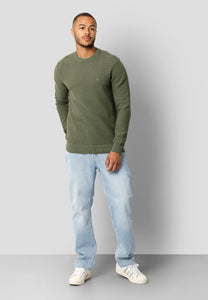 OLIVER RECYCLED COTTON JUMPER - DUSTY GREEN