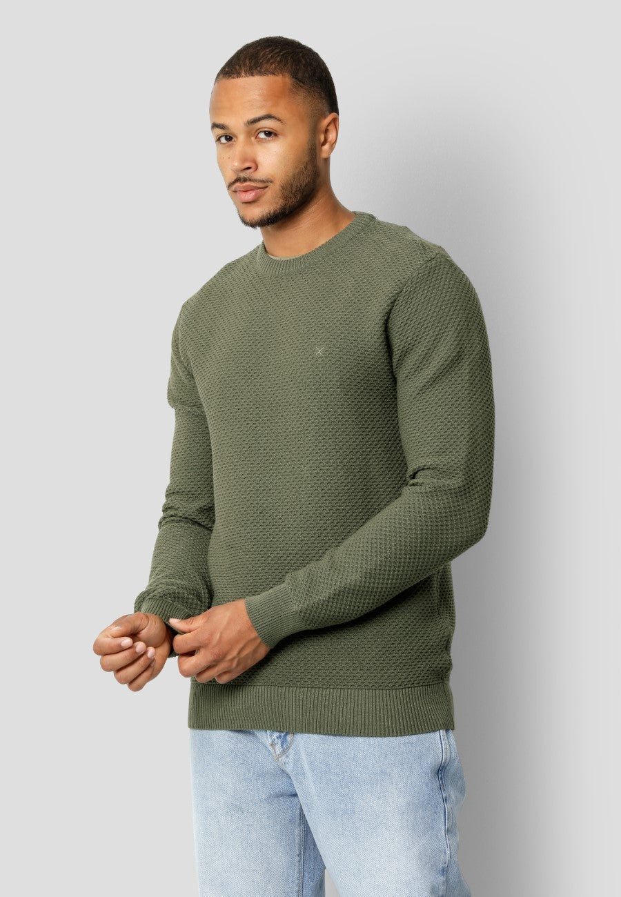 OLIVER RECYCLED COTTON JUMPER - DUSTY GREEN