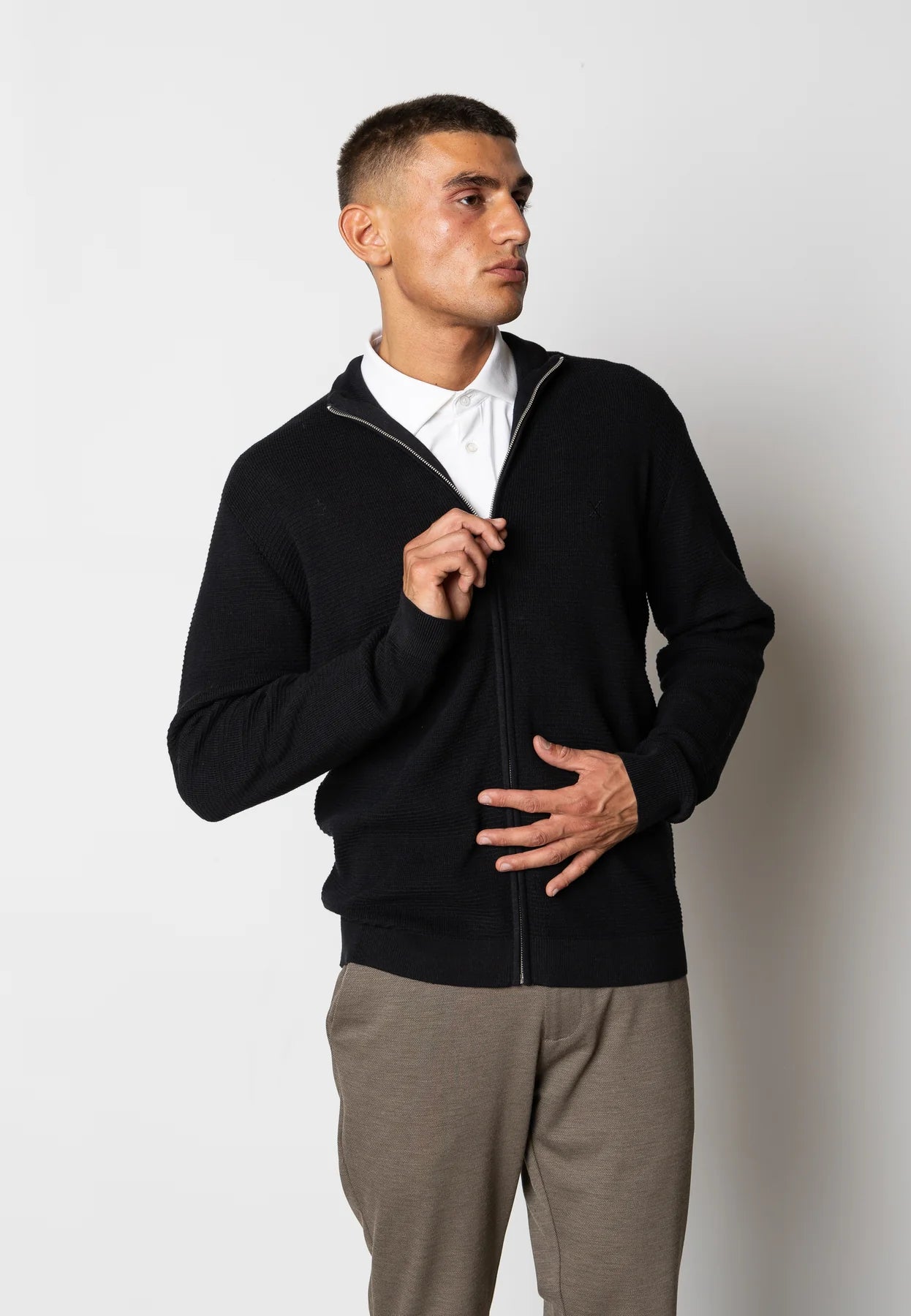 CLEAN CUT COPENHAGEN OSCAR KNITTED CARDIGAN - BLACK