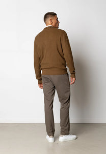 CLEAN CUT COPENHAGEN OSCAR KNITTED CARDIGAN - BROWN MELANGE