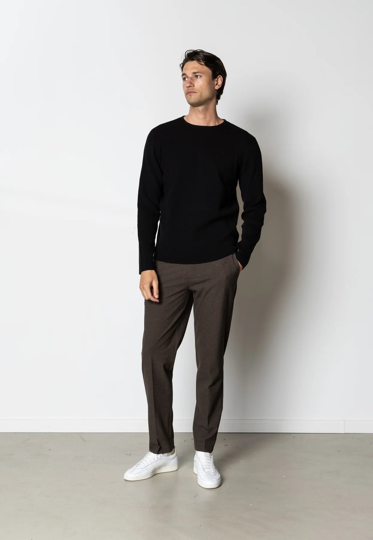 CLEAN CUT COPENHAGEN OSCAR KNITTED JUMPER - BLACK