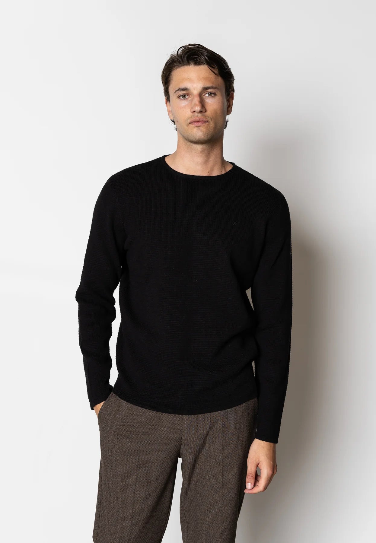 CLEAN CUT COPENHAGEN OSCAR KNITTED JUMPER - BLACK