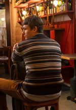 Lade das Bild in den Galerie-Viewer, PHILLIP WOOL CARDIGAN - DEEP GREEN/ECRU STRIPE
