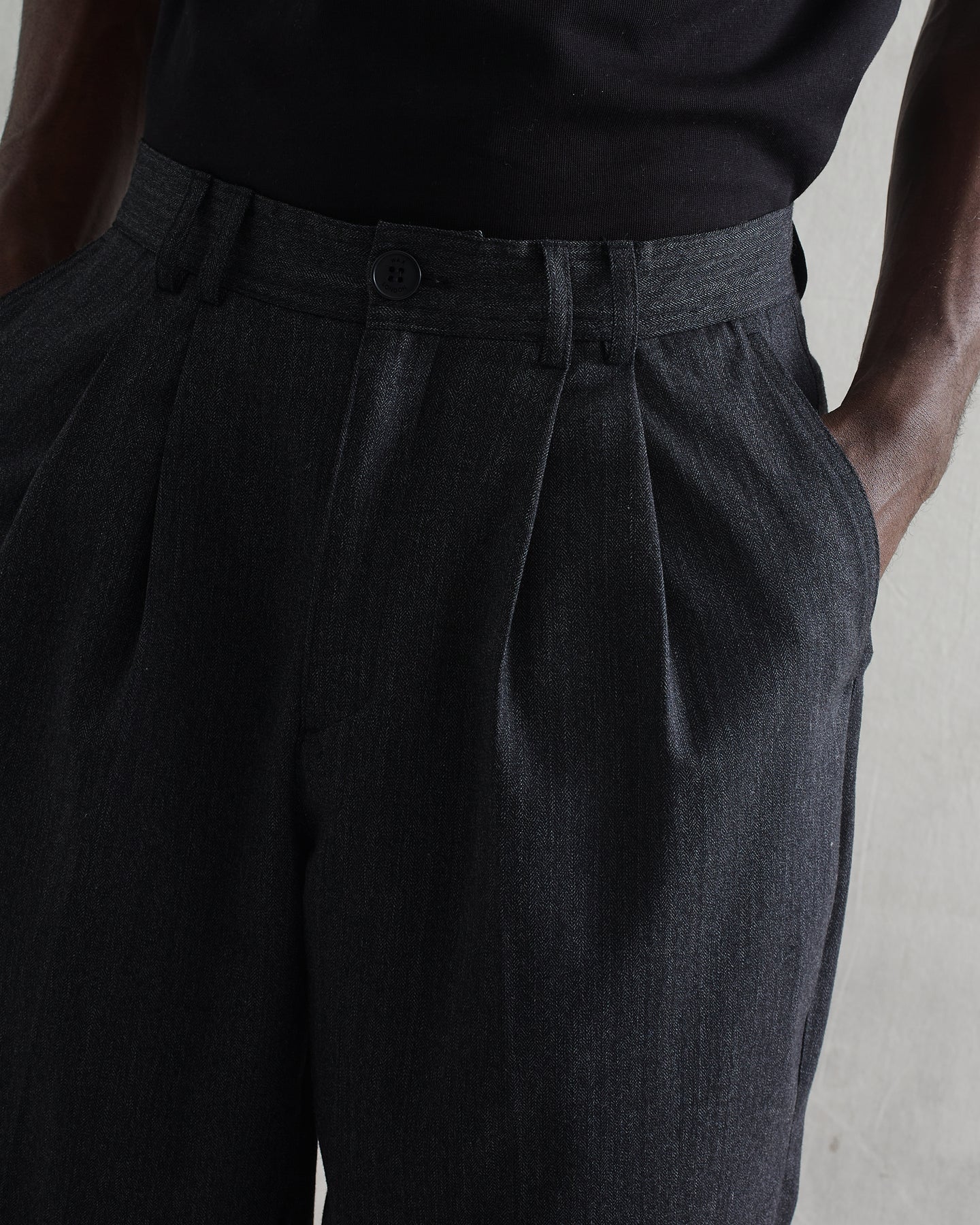 WAX Raleigh Pleat Trousers, Charcoal