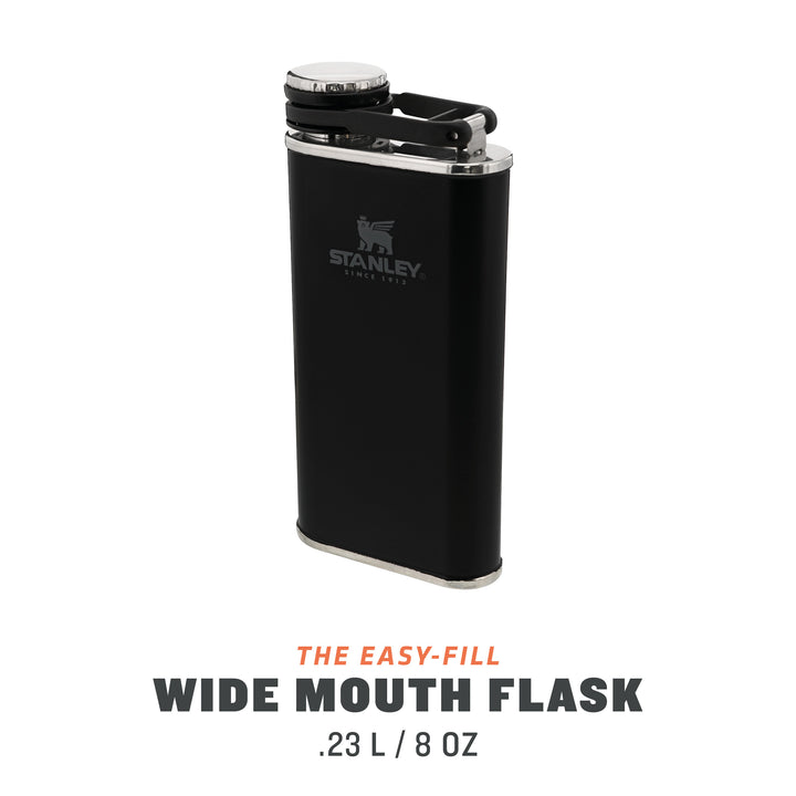 STANLEY CLASSIC EASY FILL WIDE MOUTH FLASK | 8OZ | 0,23L  Matte Black Pebble