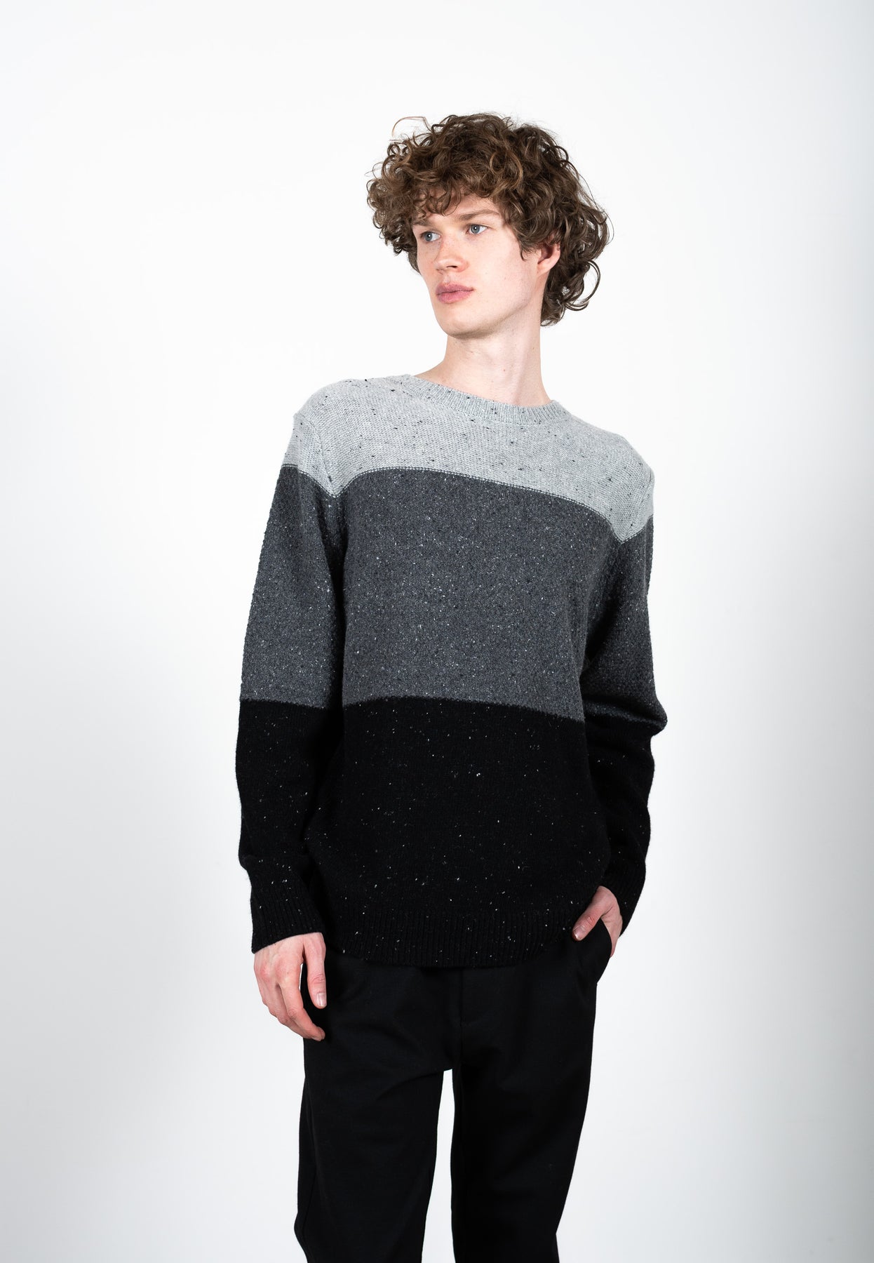 TIM KNITTED SWEATER - GREY MIX