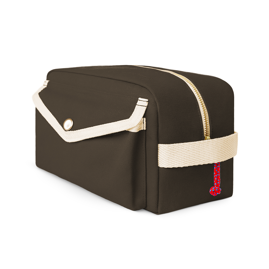 YKRA DOPP PACK - KHAKI Canvas Kulturbeutel