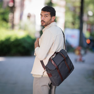 PROPERTY OF William Work Bag- Coal wax / Dark Brown
