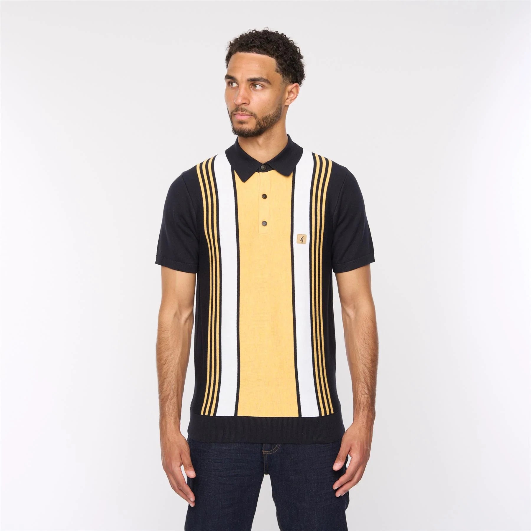 GABICCI VINTAGE Searle Knitted Polo Shirt - Navy