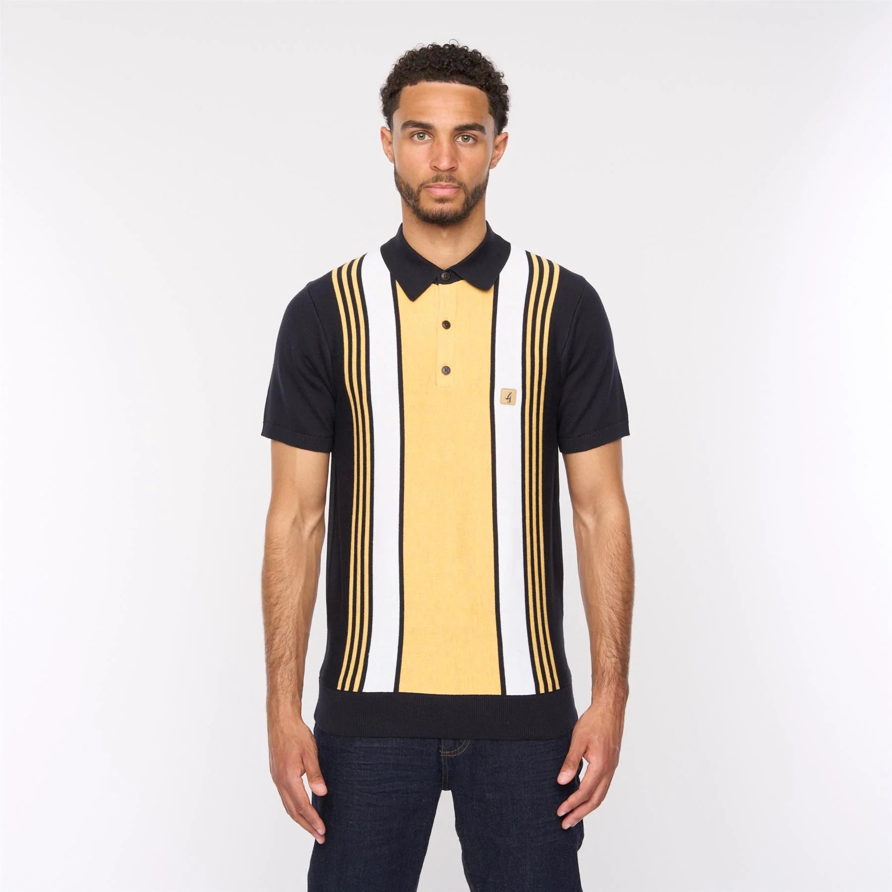 GABICCI VINTAGE Searle Knitted Polo Shirt - Navy