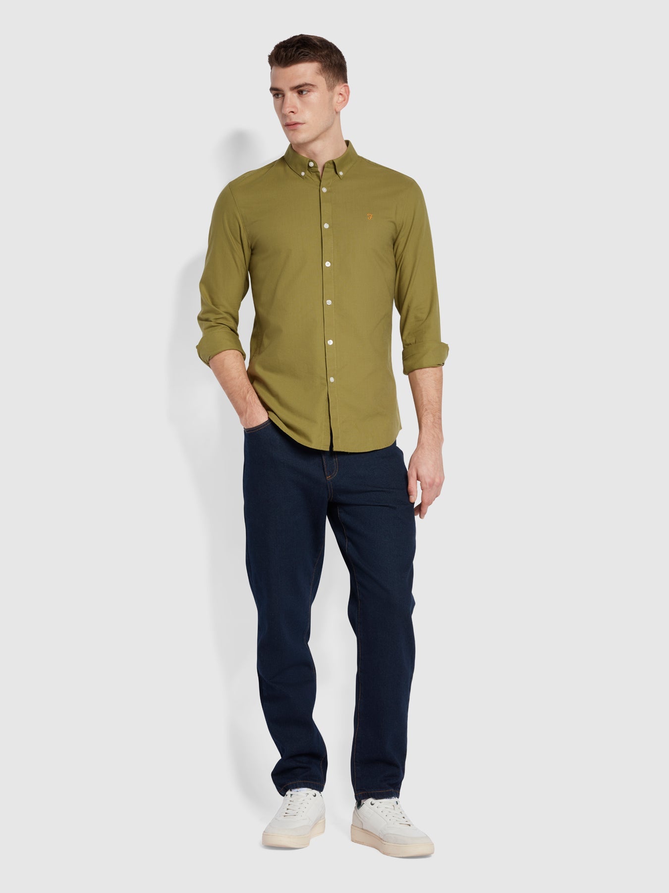 Brewer Slim Fit Oxford Shirt, Green khaki