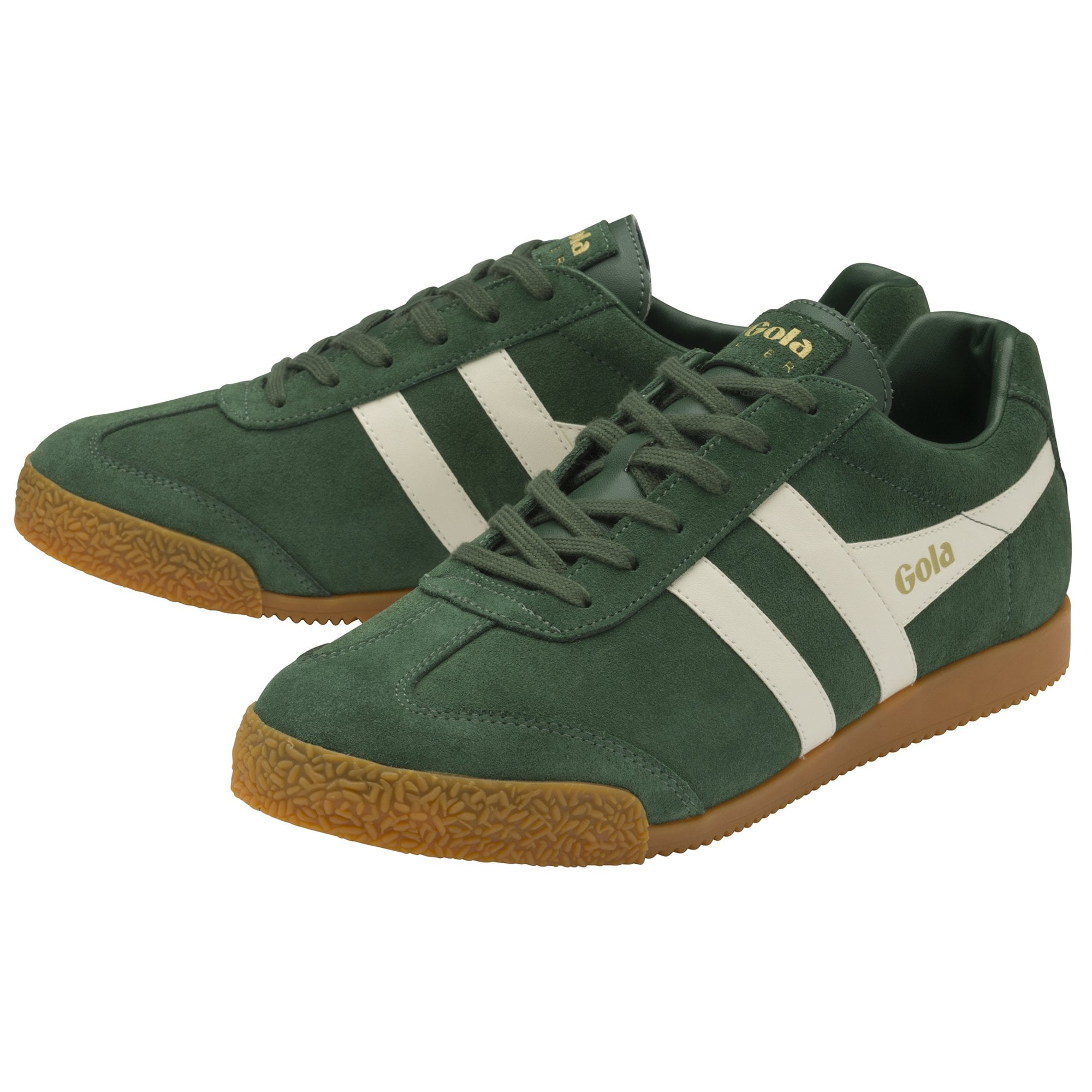 GOLA CLASSIC WOMEN'S HARRIER SUEDE TRAINERS, Evergreen/Off White