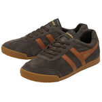 Lade das Bild in den Galerie-Viewer, GOLA MEN&#39;S HARRIER SUEDE TRAINERS, dark brown / moody orange
