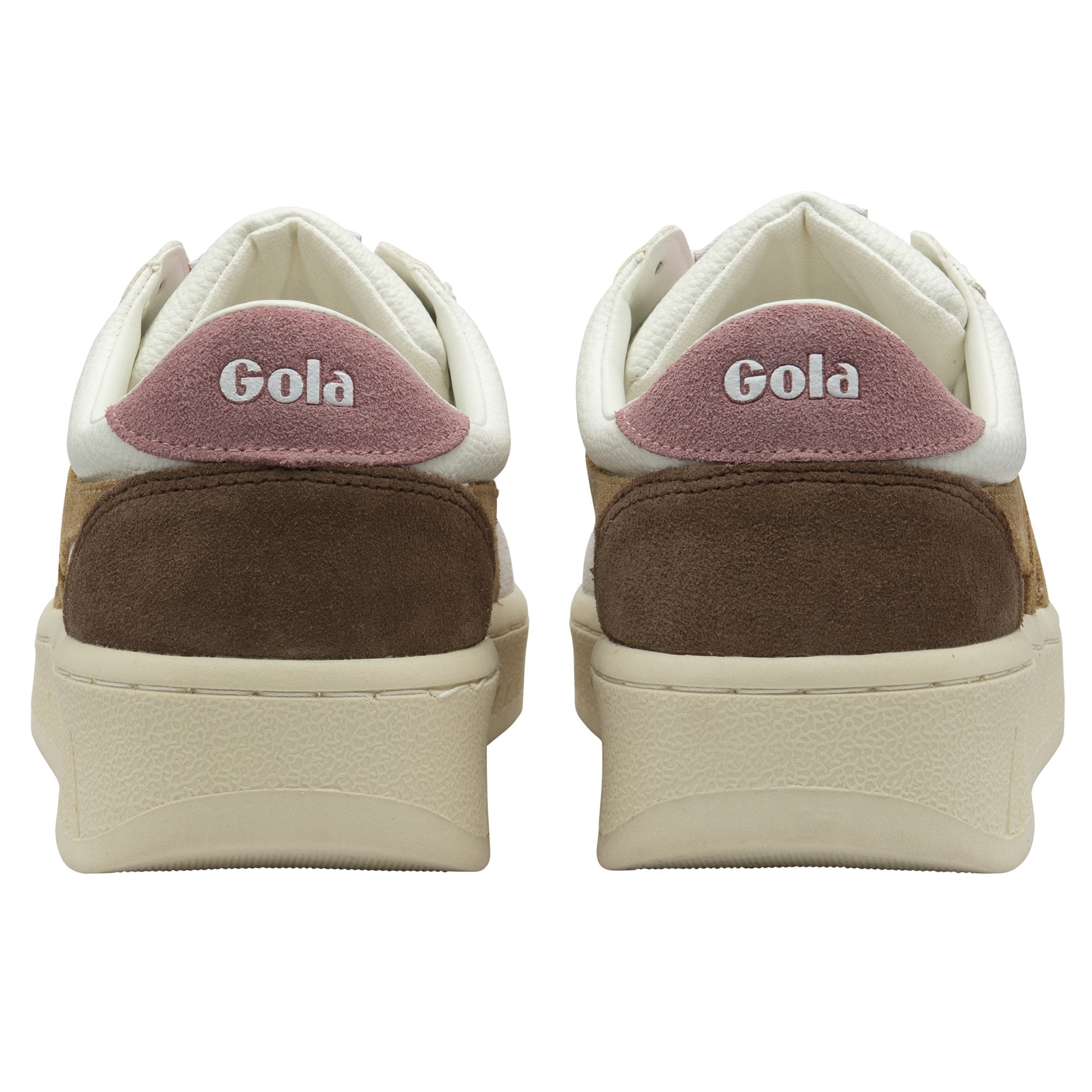 Gola Classics Women's Grandslam Trident Trainers, White/Brown Sugar/Dusty Rose