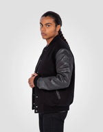 Lade das Bild in den Galerie-Viewer, SCHOTT BLOUSON UNIVERSITE LCUSA BLACK/BLACK
