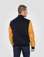 Lade das Bild in den Galerie-Viewer, SCHOTT BLOUSON UNIVERSITE LCUSA NAVY/COGNAC
