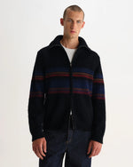 Lade das Bild in den Galerie-Viewer, Wax Norris – Gestrickter Stehkragenpullover in Schwarz und Mehrfarbig
