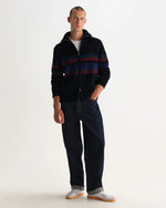 Lade das Bild in den Galerie-Viewer, Wax Norris – Gestrickter Stehkragenpullover in Schwarz und Mehrfarbig
