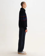 Lade das Bild in den Galerie-Viewer, Wax Norris – Gestrickter Stehkragenpullover in Schwarz und Mehrfarbig
