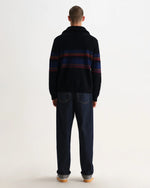 Lade das Bild in den Galerie-Viewer, Wax Norris – Gestrickter Stehkragenpullover in Schwarz und Mehrfarbig
