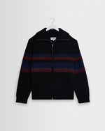 Lade das Bild in den Galerie-Viewer, Wax Norris – Gestrickter Stehkragenpullover in Schwarz und Mehrfarbig
