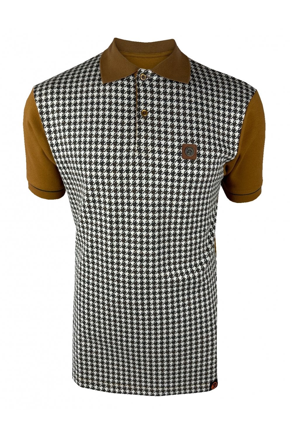 TROJAN Houndstooth Panel Polo TR/9020 tan