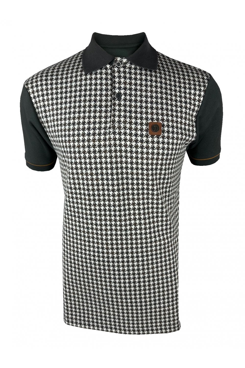 TROJAN Houndstooth Panel Polo TR/9020 charcoal