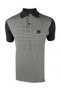 TROJAN Houndstooth Panel Polo TR/9020 charcoal