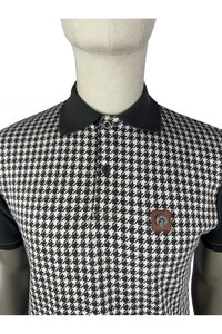 TROJAN Houndstooth Panel Polo TR/9020 charcoal