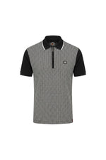 Lade das Bild in den Galerie-Viewer, Trojan Mono Houndstooth Zip Polo TR/9125
