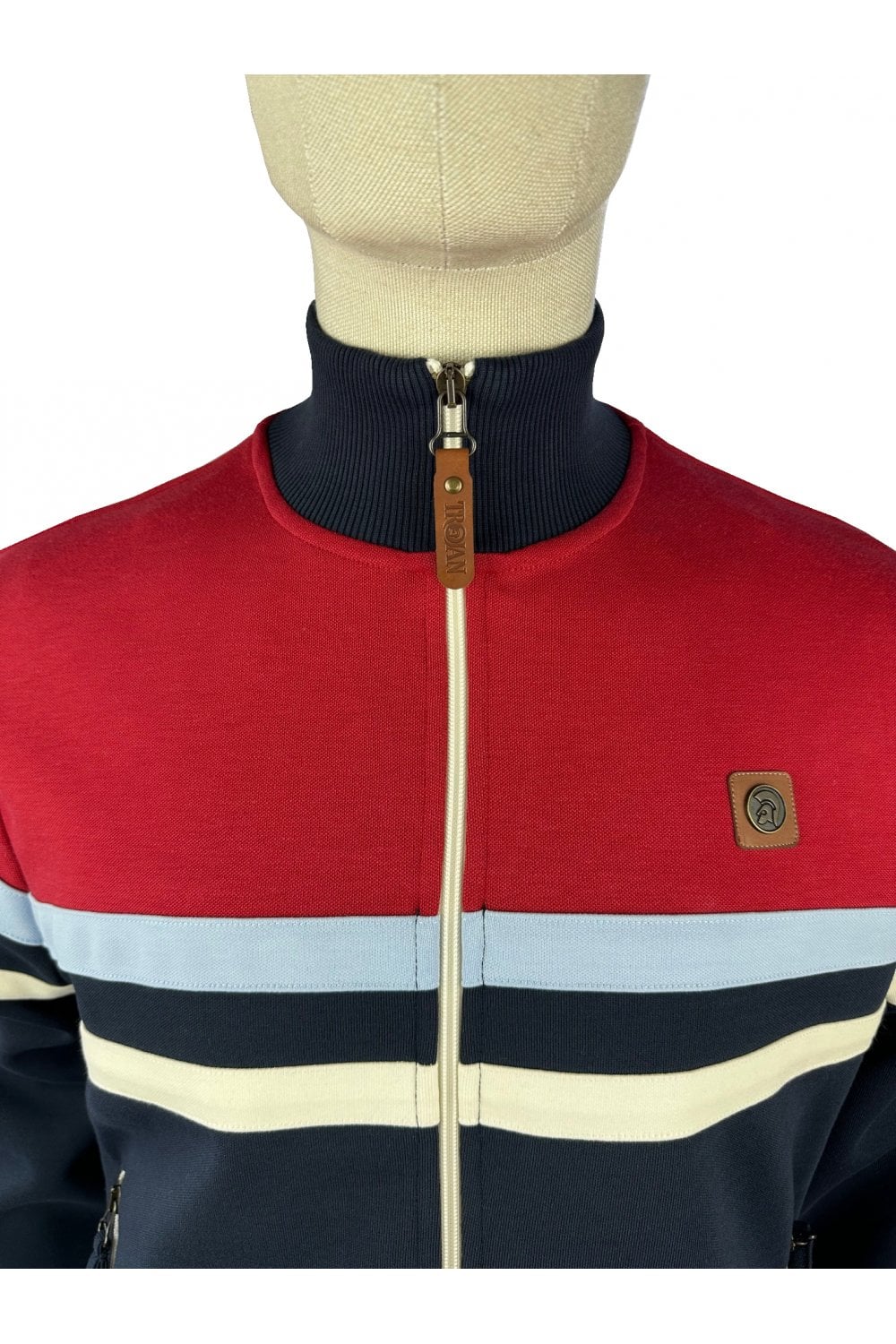 TROJAN Panel Stripe Track Top navy