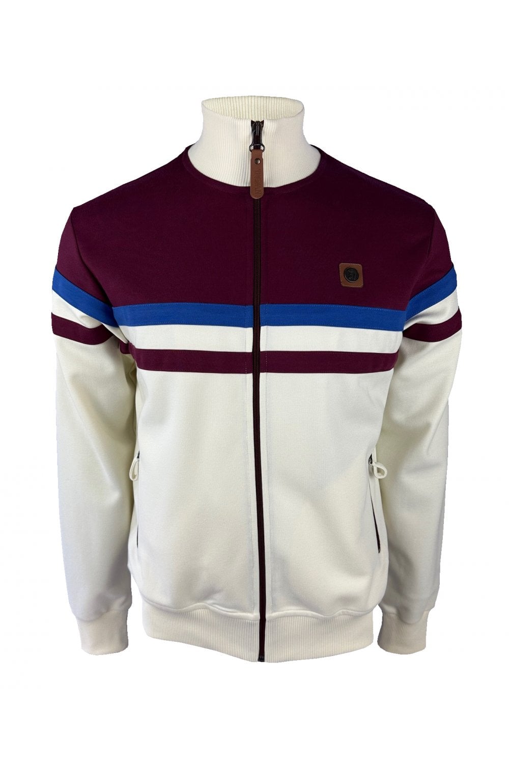 TROJAN Panel Stripe Track Top ecru