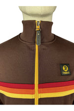 Lade das Bild in den Galerie-Viewer, TROJAN Retro Stripe Track top chocolate
