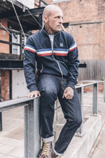 Lade das Bild in den Galerie-Viewer, TROJAN Retro Stripe Track Top navy
