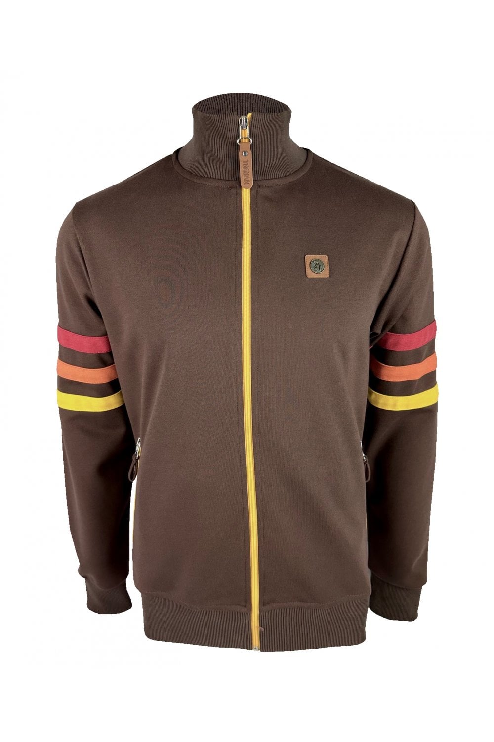 TROJAN Stripe Sleeve Track Top brown