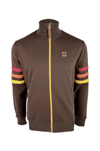 TROJAN Stripe Sleeve Track Top brown