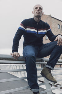 TROJAN Zip Stripe Cardi TR/9011 navy