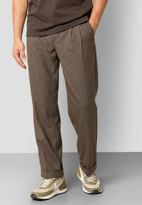LYON XO LUCA PLEAT PANTS - DARK CAMEL