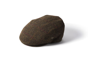 FAILSWORTH STORNOWAY HARRIS TWEED FLAT CAP, brown