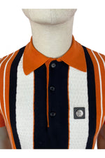 Lade das Bild in den Galerie-Viewer, TROJAN Textured Stripe Fine Gauge Polo TR/8764, orange
